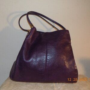 Coach Purple Leather Madison 3 Compartment Bag